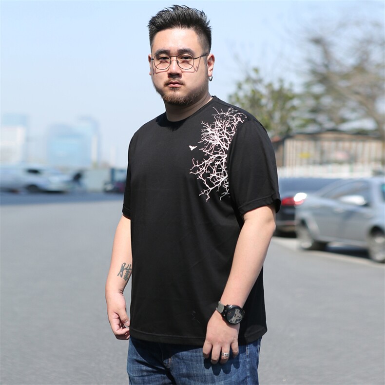 短袖t恤男士圆领印花夏装宽松潮流男装打底衫加肥加大码5930款,男装T恤,星座802