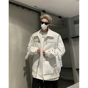 517A-8-JK006-P105 秋季新款现货美式设计感高街皮衣夹克图片