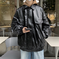 高品质秋款男皮衣工装拉链皮带大口袋皮夹克外套JK700P75，男装夹克，星座1013-1