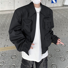 美式春秋设计感多口袋短款工装外套男女小众宽松夹克潮牌-W8543，男装夹克，星座601-2