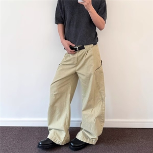 美式复古弯刀工装裤男女宽松直筒痞帅休闲裤GA42-P62图片