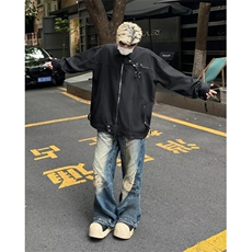 高街夹克男士韩版潮流拉链口袋个性帅气2024秋冬ins外套W6163-P75，男装夹克，星座412-2