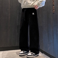 秋冬季裤子男士2025新款宽松直筒美式提花弯刀休闲长裤Z2601-P45，男装休闲裤，星座509