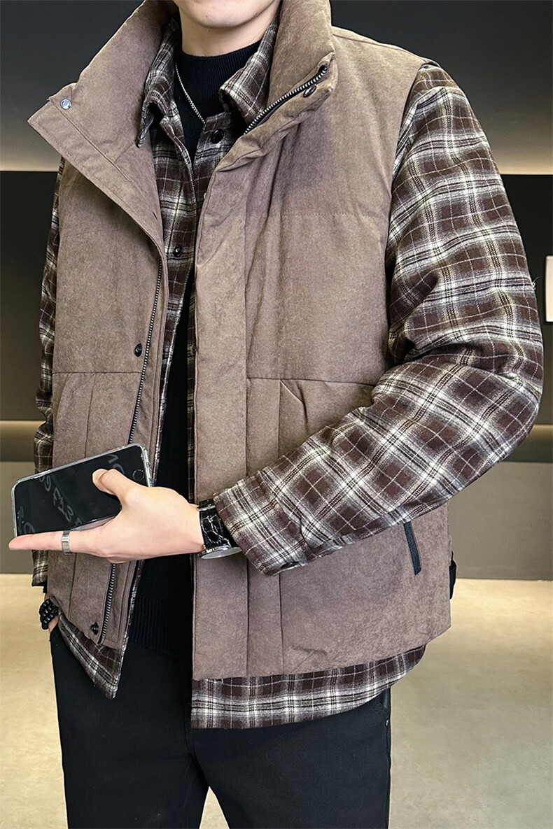 新标90绒男士真两件羽绒服马甲可拆卸外套(两件装)5063-P335,男装羽绒服,电商B338