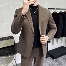 2023款男士轻熟简约商务时尚休闲厚款西服两件套3362-P235-控388，男装西服，电商A355（原A415）