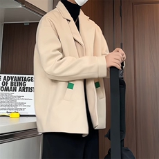 N6138/P85冬款西服双排扣毛呢大衣男宽松大码呢料夹克外套呢子，男装夹克，电商A141