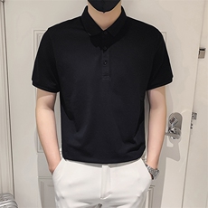 灰色2023社会小伙修身纯色polo衫男士短袖T恤PL88-P35特控价59，男装Polo衫，电商A108