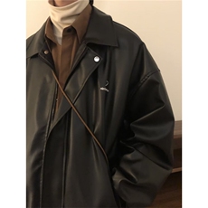 高级感PU皮衣夹克痞帅机车美式韩版美拉德风外套Y1011-P69网络图，男装夹克，电商B245