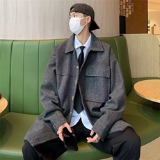 452-P702025新款男士外套春秋季潮牌痞帅高级感休闲长袖加厚，女装短外套，电商B323A