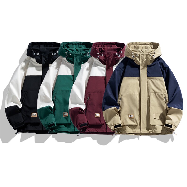 春季新款港风三防户外夹克男连帽冲锋衣外套DSA157B-JK163-P85,男装夹克,电商A157B