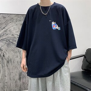 Q11262-P30春夏季七分袖t恤男大码五分袖男短袖中袖大皂风，男装T恤，电商A040