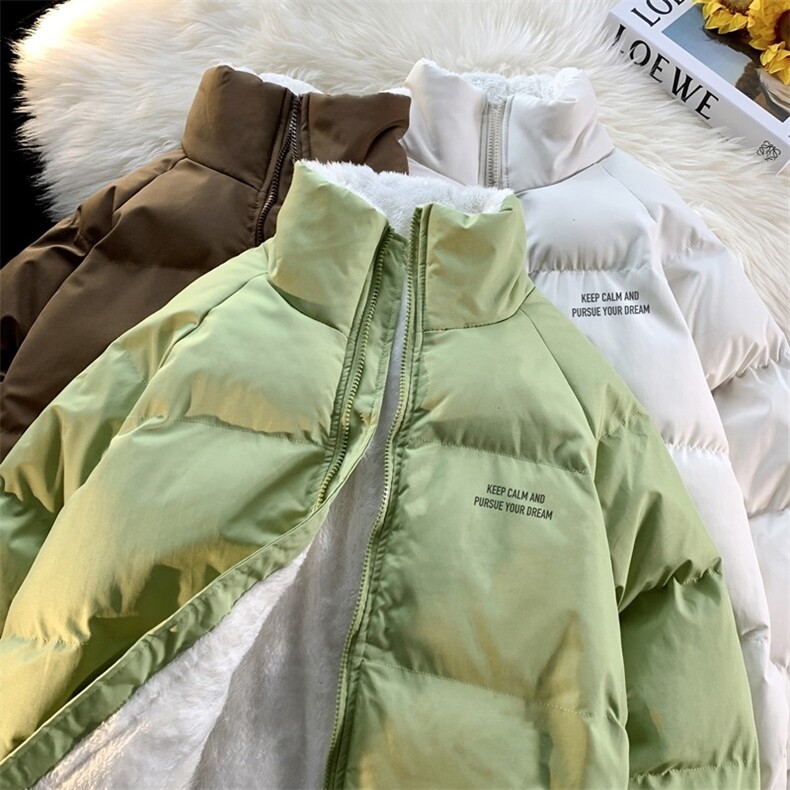 2025秋冬棉衣羊羔毛加厚棉服立领面包服果绿色 CC17-特P58图片