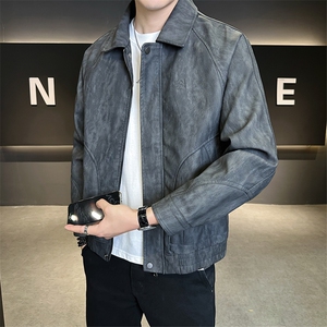 美式皮衣外套男秋季2025新款机车飞行员皮夹克A313-K275118-P155图片