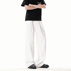 美式高级感褶皱西裤男cleanfit宽松冰丝阔腿垂感休闲裤XK463-P45，男装休闲裤，电商A178