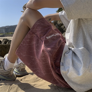 春夏新款字母绣花重磅灯芯绒短裤宽松 M~4XL XZ604-DK502-P35控48图片