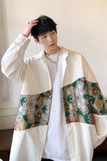 港风长袖衬衣男情侣大码中性风刺绣潮长袖衬衫男CS9743P50，男装衬衫，星座226-1