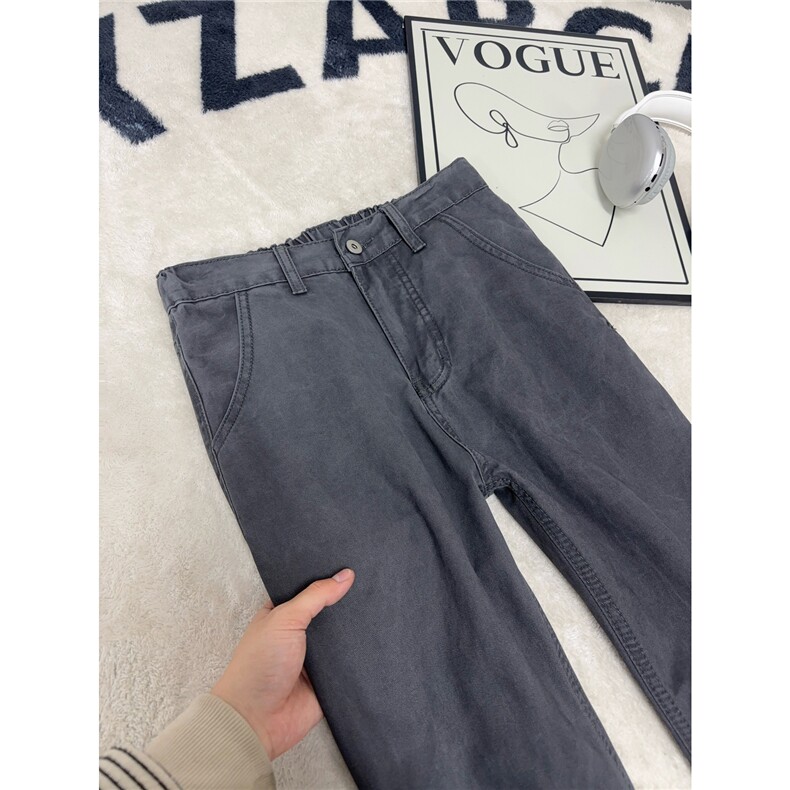 B221美式ins高街暗黑纯色拼接休闲洗褪牛仔裤LK25612-特P50控88,男装牛仔裤,电商B221