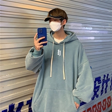 加绒新款港风宽松连帽套头卫衣X5672-常规P70控88-加绒P80控98，男装卫衣，电商A061-1