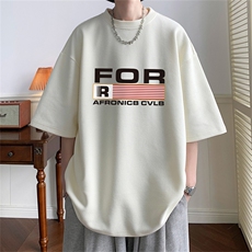 量大优重磅220克华夫格短袖T恤FOR英文印花HT3124-P20，男装T恤，星座508（原C305）