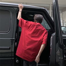 1港风前后钢印字母设计T恤男潮大码短袖T恤男DT77795特P28控48，男装T恤，星座226-2