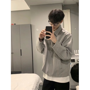 706-1-JK320-P95 秋季复古男士重磅做旧夹克情侣休闲短款外套图片