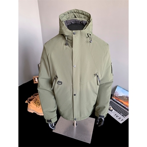 冬季冲锋衣棉服男士棉袄连帽工装棉衣加棉加厚潮A266-MY8014-P75图片