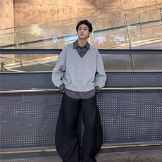 秋冬假两件衬衫领卫衣男韩系时尚上衣潮男宽松百搭套头衣服RHY03，男装衬衫，星座516A