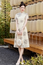 新中式国风改良旗袍连衣裙女2024夏季新款气质小个子杭州高端裙子，女装连衣裙，央宝儿
