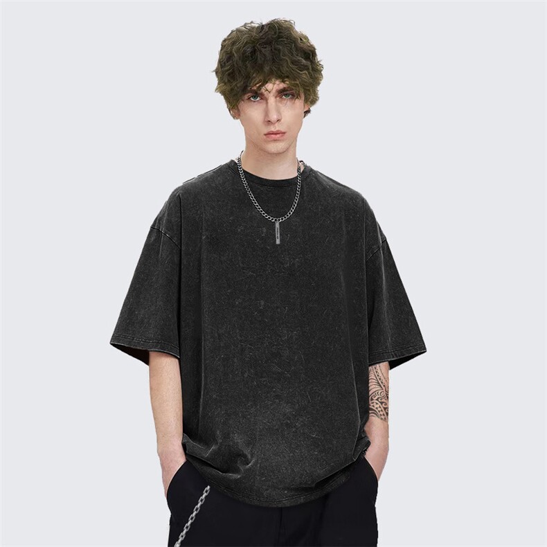 重磅纯棉水洗纯色光版T恤SX09，男装T恤，电商A486