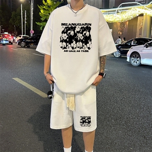 套装！ 华夫格套装短袖T恤短裤男 TZ247-特P 38图片