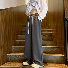 8XL-M特大码秋季新款垂感休闲裤男宽松直筒裤男裤子拖地裤K937P40，男装休闲裤，电商D206-1