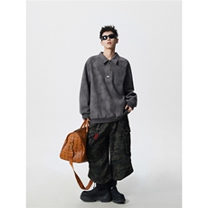 HW2512-特49控88面布54.2棉45.8聚酯polo领情侣卫衣宽松外套男，女装短外套，电商B370