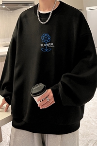 华夫格卫衣圆领卫衣男大码长袖t恤男外套 HW76274-P30加绒款-P40图片