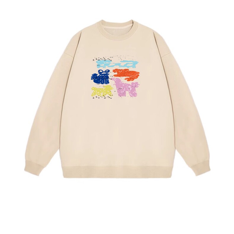 2025年秋季长袖套头通勤斑点狗狗，女装卫衣/绒衫，花可