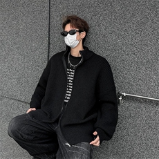 复古针织开衫男士秋季新款轻熟风潮牌高级感休闲连帽外套Y503/P50，男装针织衫/毛衣，星座506