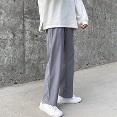 控价582024新款高腰宽松松紧腰纯色冰丝阔腿裤KS0026-P35，男装休闲裤，电商A128