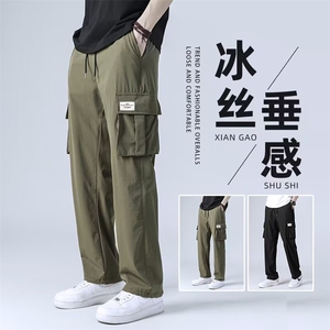 美式潮流休闲长裤时尚街头宽松简约百搭2024新款裤子男S20/P40图片