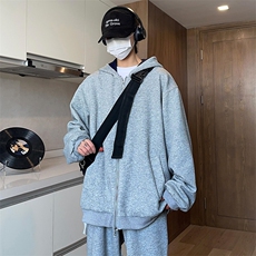 抖音得物高品质二开26春装美式重磅宽松结构双面连帽卫衣外套开衫，女装短外套，电商A443