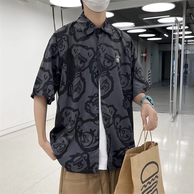 短袖衬衫春款男港风潮流C30P30,男装衬衫,星座1116-2