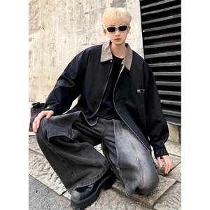 休闲痞帅外套男ins高街潮牌港风日系原宿风韩版宽松夹克 JN005图片