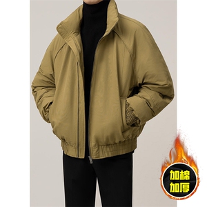 现货美式高街休闲棉衣夹克三防立领纯色户外工装加厚棉服外套图片