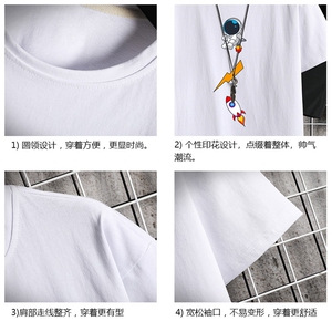 TD56165-P35短袖t恤套装男短裤两件套男装搭配一套帅气图片