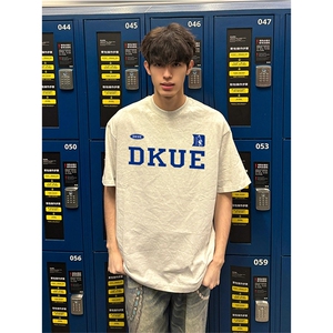 抖音得物供货210克现货宽松纯棉美式潮牌印花落肩袖纯棉T恤AT2188图片