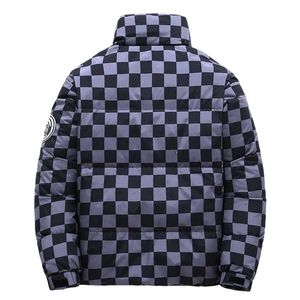 （带报告）90%白鸭绒羽绒服立领棋盘格子加厚外套DB06-P210图片