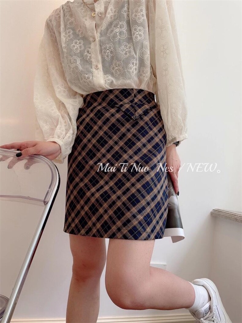 格子半裙，好卖，女装半身裙，麦缇诺