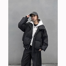 现货高品质重磅工艺美式高街假两件PU皮棉衣男女加厚棉服外套，男装棉衣，电商A486