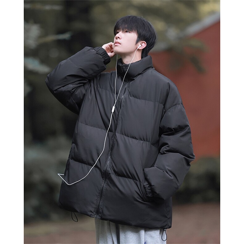 冬季新款棉服青少年加厚简约纯色百搭短款外套男D2200-TP35不,男装棉衣,电商A102