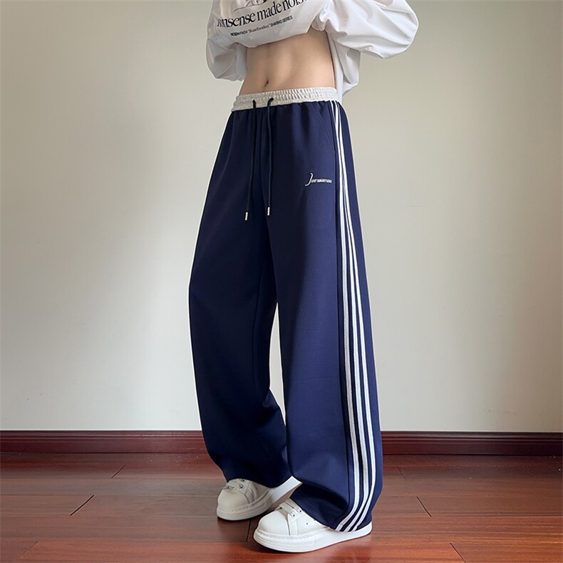 K25016批45控68秋季新款美式直筒裤三条杠运动休闲裤拖地裤男裤子,男装休闲裤,电商D229A