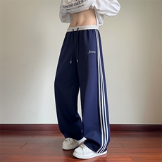K25016批45控68秋季新款美式直筒裤三条杠运动休闲裤拖地裤男裤子，男装休闲裤，电商D229A