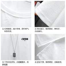 Q11248-P30春夏季七分袖t恤男大码五分袖男短袖中袖展架，男装T恤，电商A040A